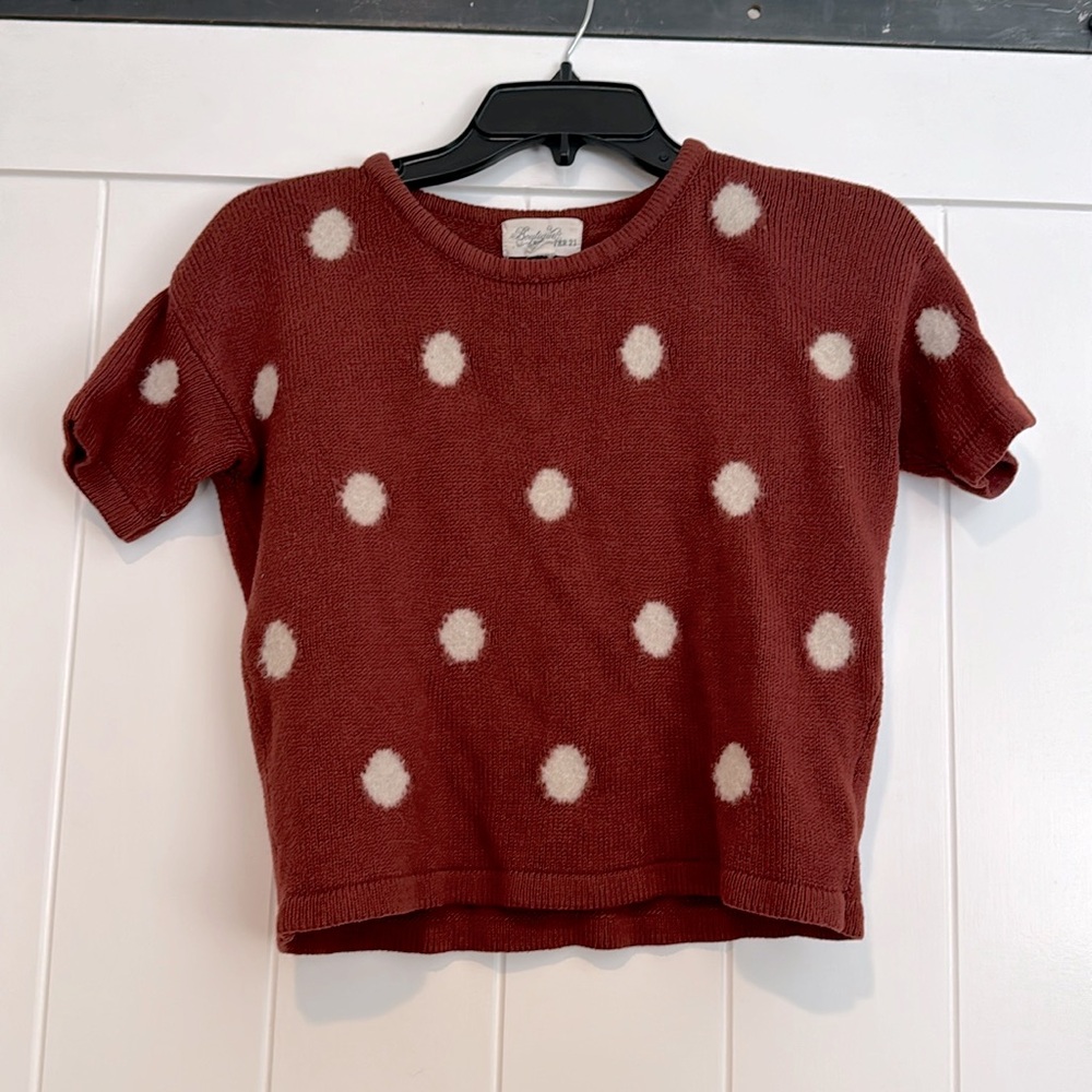 Polka dot crop sweater